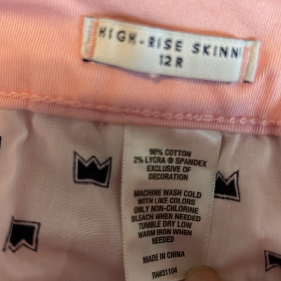 Women's Crown & Ivy pink High Rise Skinny Jeans, Size 12 - Picture 4 of 4
